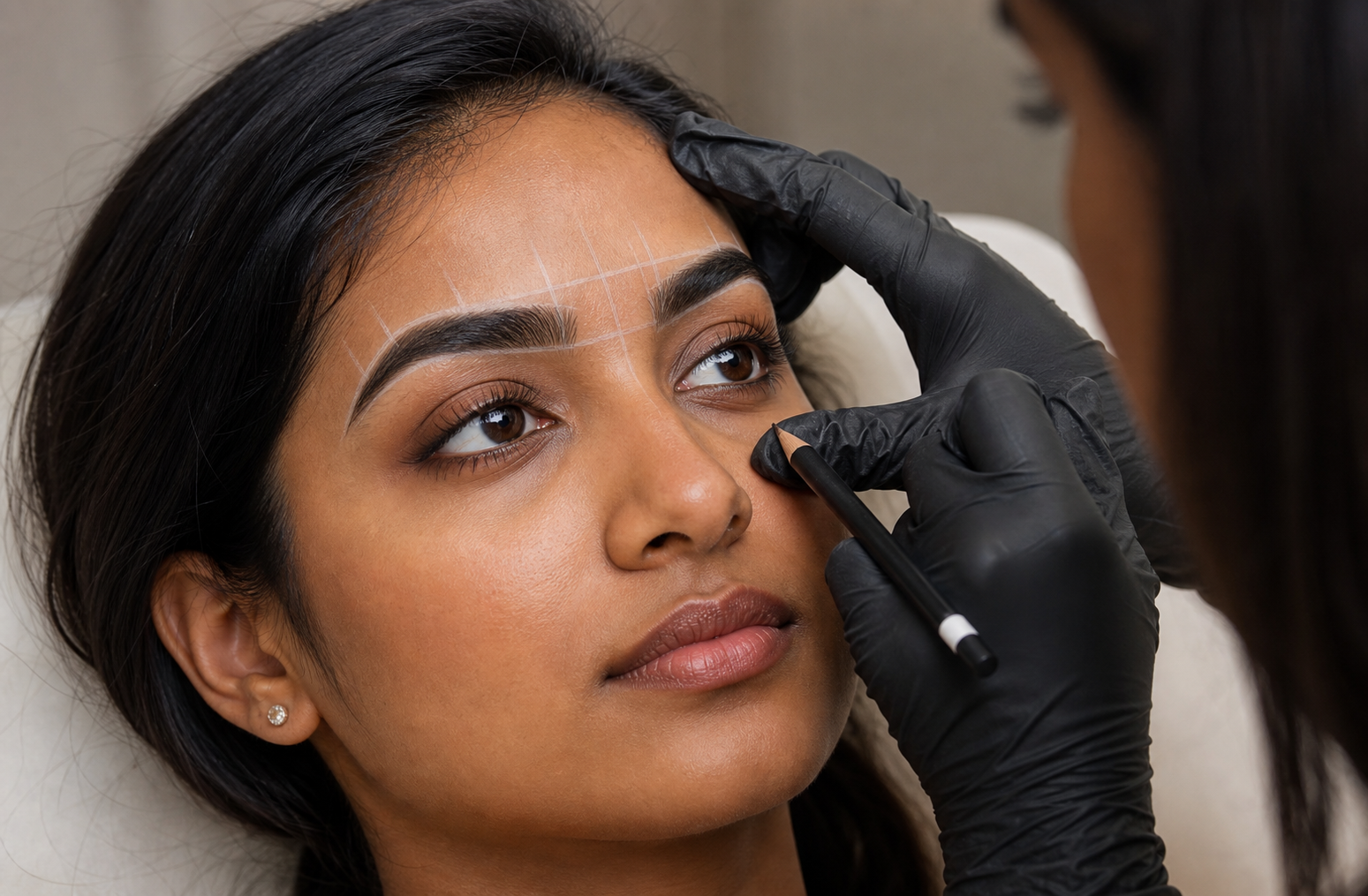Brow touch up appointment with careful mapping